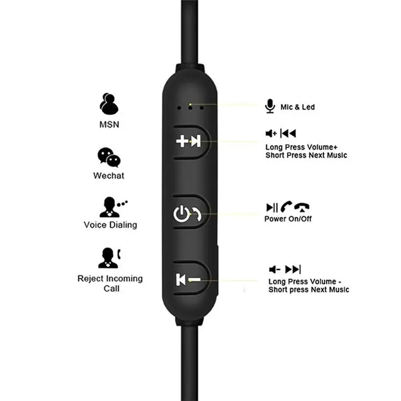 Магнитные Bluetooth-наушники стерео спортивные водонепроницаемые наушники-вкладыши