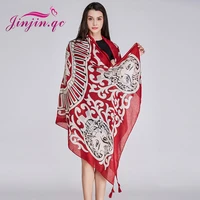 jinjin qc fashion women scarf shawls and wraps tassel scarves camouflage scarfs echarpe foulard femme star printed hijab