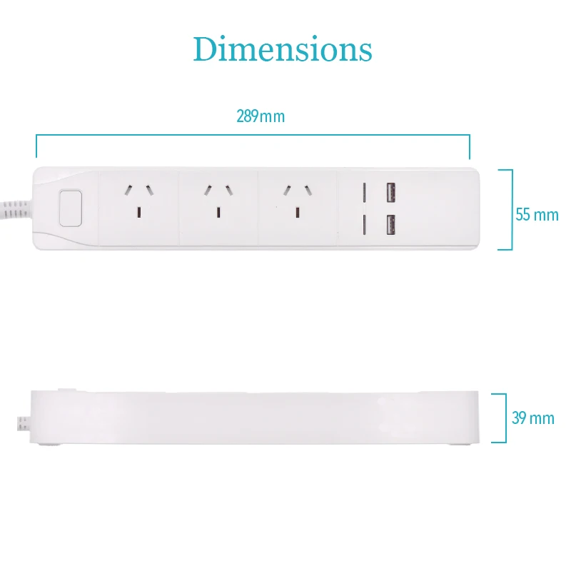 Wifi USB силовая полоса, умная вилка стандарта Австралии, переключатель перегрузки, защита от перенапряжения, 3 розетки, 2 порта, USB зарядное устройство, 1,8 м, 10 А, Wi-Fi розетка