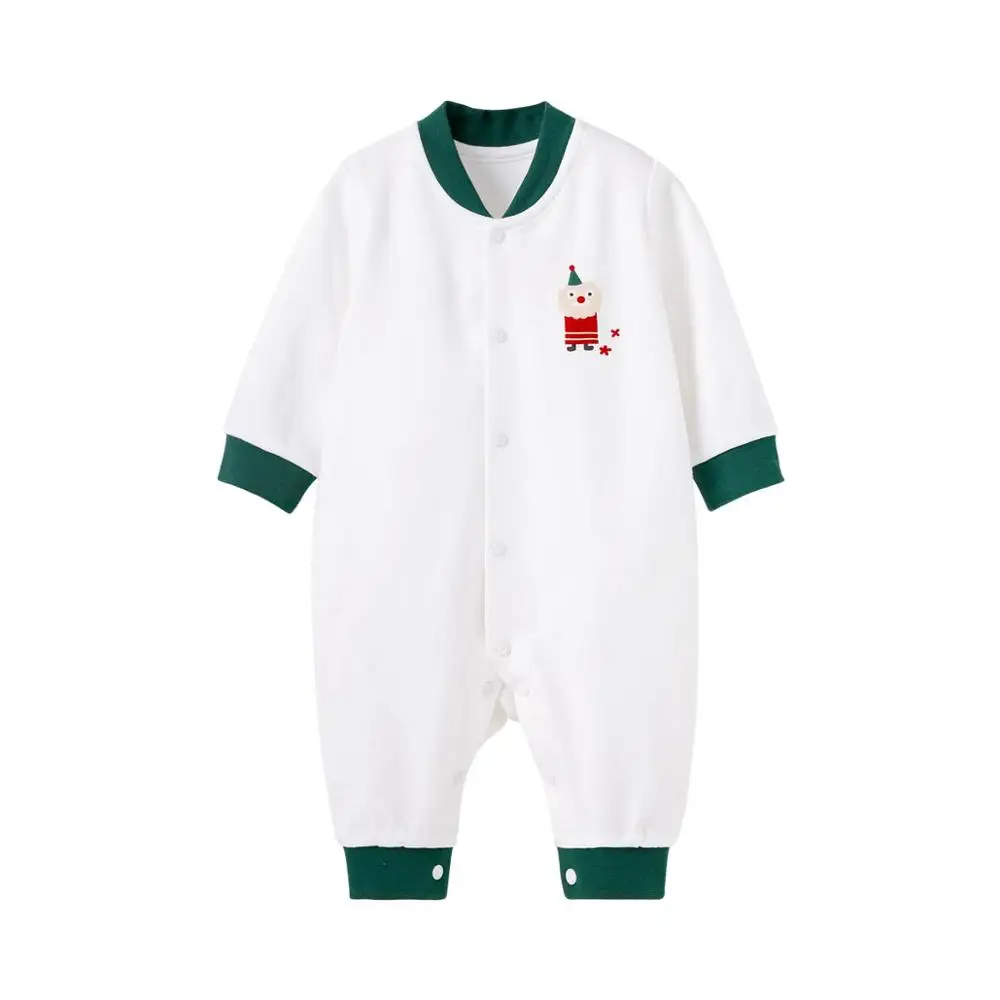 Детский цельный Рождественский костюм для новорожденных хлопковый комбинезон