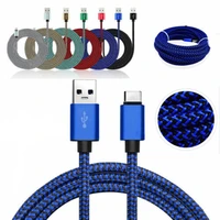 mobile phone data cord wire 6 colors cable usb type c cable 2 meters 2a fast charging copper denim wire cable for android phone