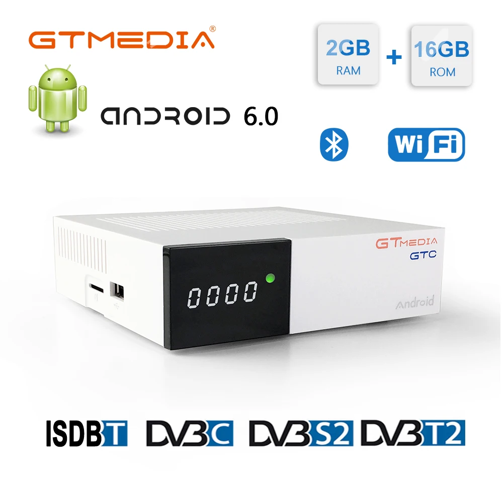 GTmedia GTC FTA спутниковый ресивер DVB S2 Biss VU Ccam Receptor DVB-C-тюнер dvb T2 4K Android tv box ISDB-T Bluetooth 4,0 линий