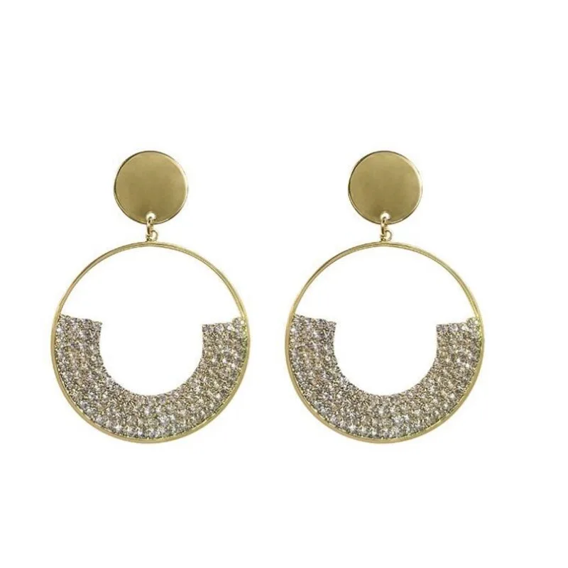 

2021 New Luxury Cubic Zirconia Pendant Earrings Woman High Fashion Crystal Korean Earrings Anniversary Gift Jewelry for Girls