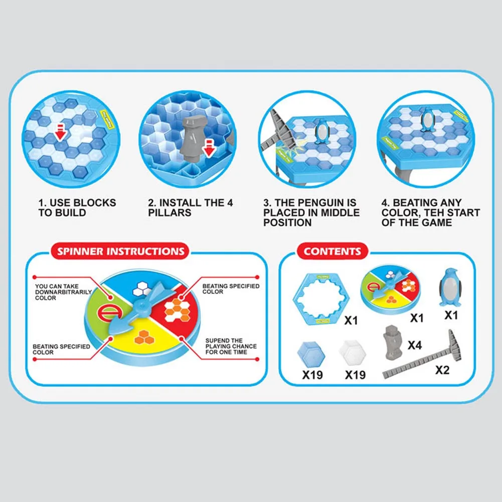 

Interactive Desk Table Game 1 Set Penguin Icebreaker Beating Save Edc Learning Balance Ice Cubes Toys