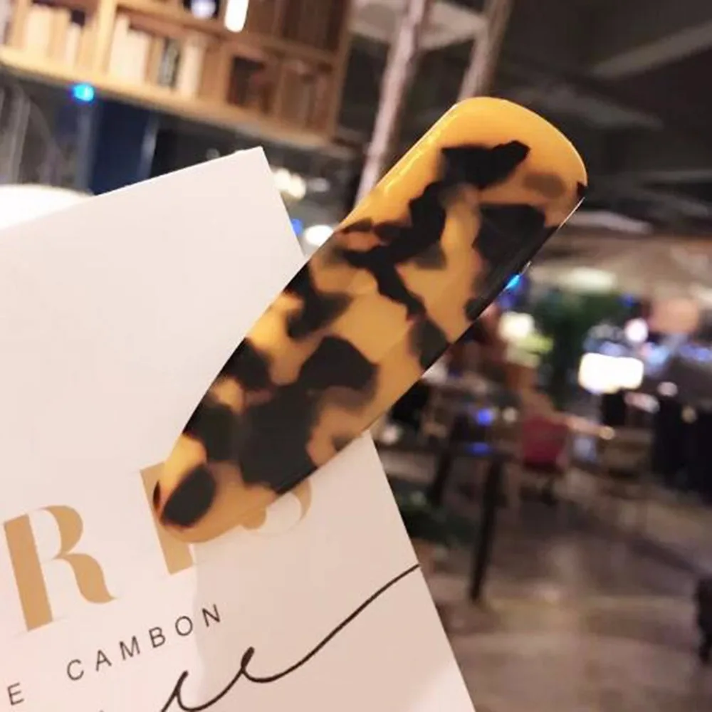 Популярные Модные простые заколки для волос акриловые с леопардовым принтом