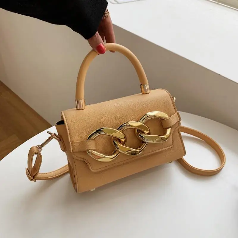 

2021 Summer Luxury Designer Handbag Thick Chain Pu Leather Female Bags Vintage Fashion Shoulder Bag Women Cross Body Bags