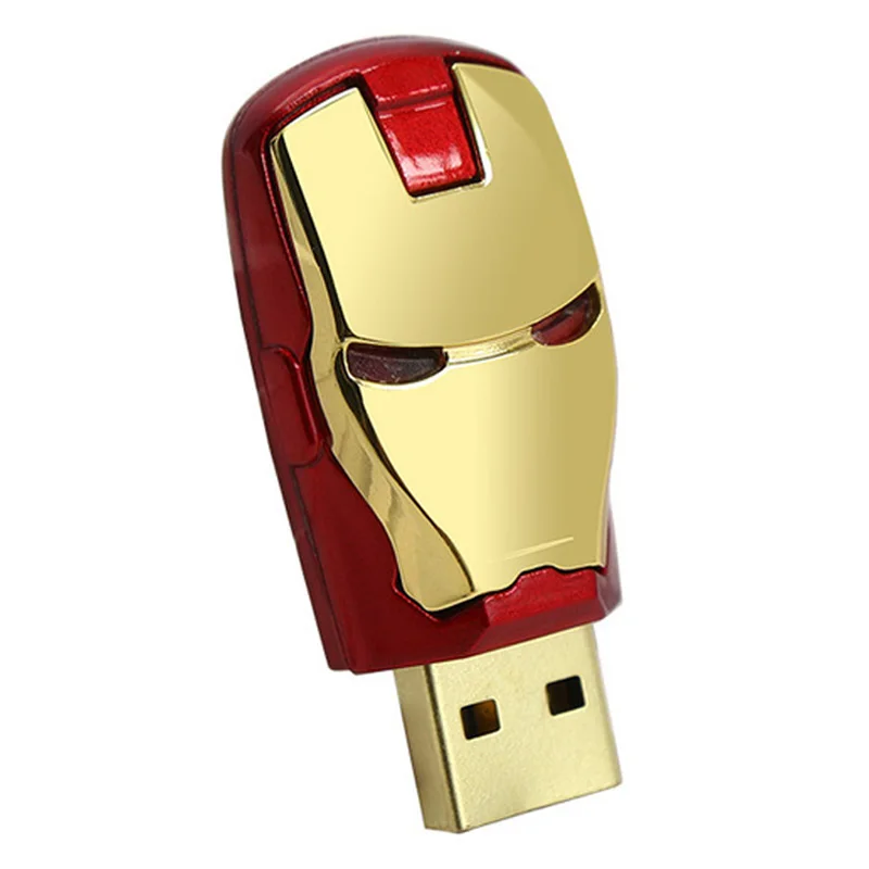 Gold USB Flash Drive Metal Pen Drive 4GB 8GB 16GB 32GB USB2.0 Pendrive Avengers USB Stick Laptop - Цвет: Gold