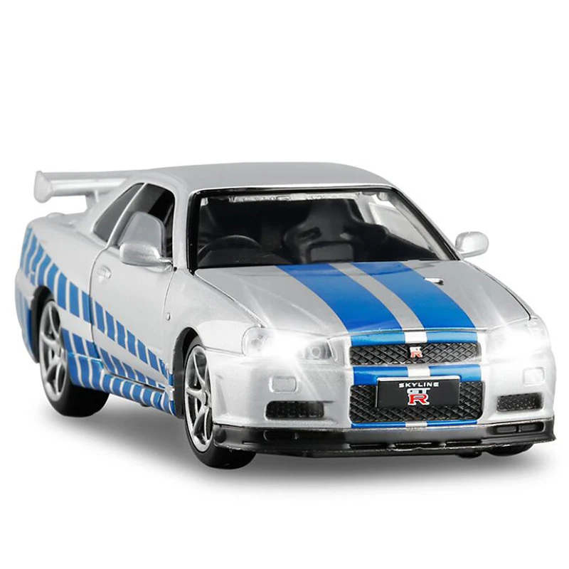 Брелок для автомобильных ключей модель 1:32 Новый Nissan-R34 SKYLINE автомобиля Japan JDM