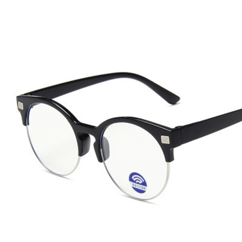 Nauq модные круглые очки с полукруглой оправой для детей 2020 анти синий светильник