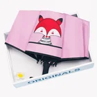 Детский складной зонт с рисунком, креативный солнцезащитный зонтик с черным покрытием для детей и женщин