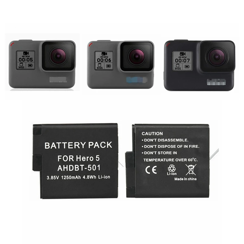 Зарядное устройство для Gopro Hero 7/6/5 Black Go Pro/8 3 гнезда аккумулятора Wi Fi пульт