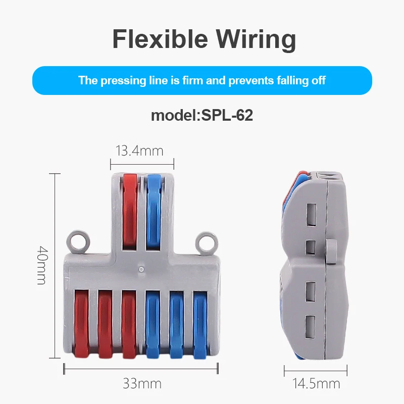 5 шт./лот SPL-62 Мини Быстрый разъем провода Универсальный проводка кабеля Разъем