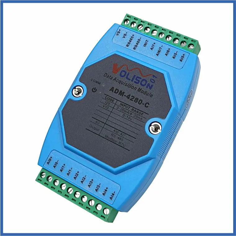 ADM-4280 8-канальный аналоговый модуль сбора количества 0-20 мА 0-10 в 4-20 до 485 MODBUS - купить