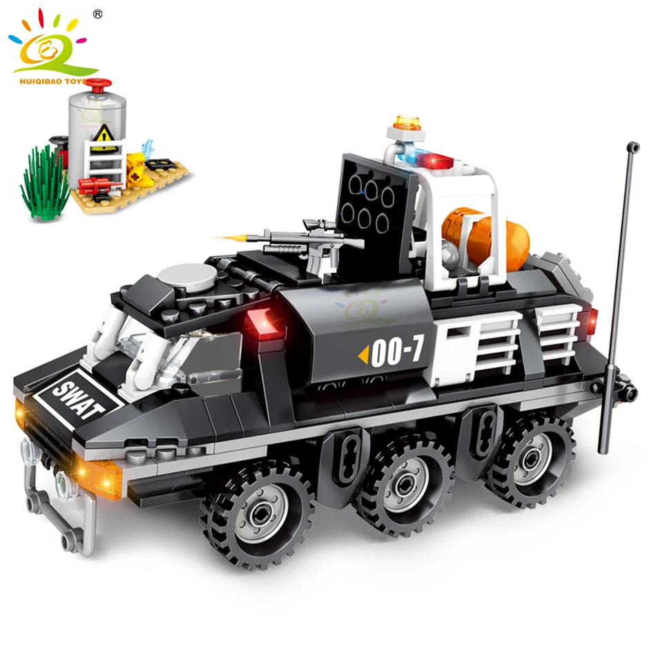 

368pcs Special Swat Police Armored Reconnaissance Vehicle Building Blocks Bricks Car Set City Educational Toys For Children Boys