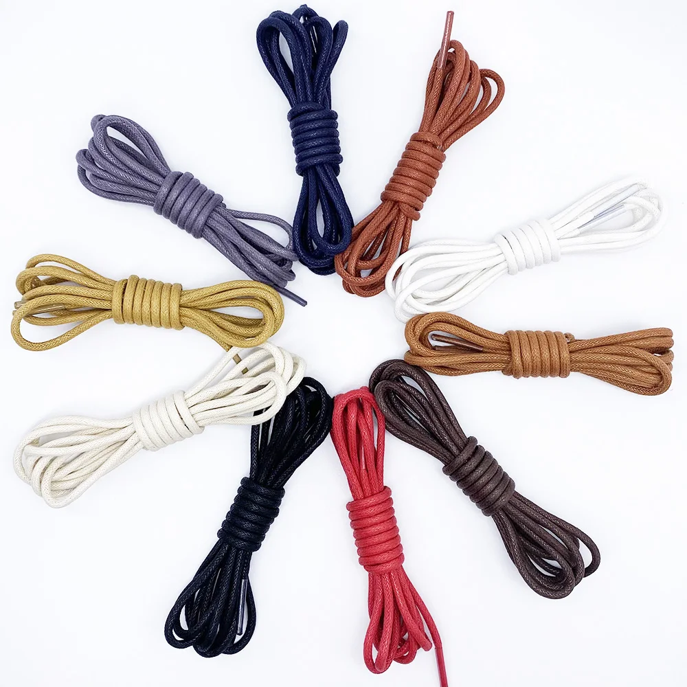 

Round Shoelaces Waterproof Waxing Leather Boot Shoe Laces Cotton Fine Dress Wax Cord Laces Brogues Shoes Rope For Women Men100CM