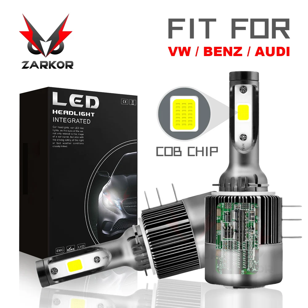 2 шт. H15 Светодиодный лампочки без ошибок фар беспроводной 12 В CSP турбо