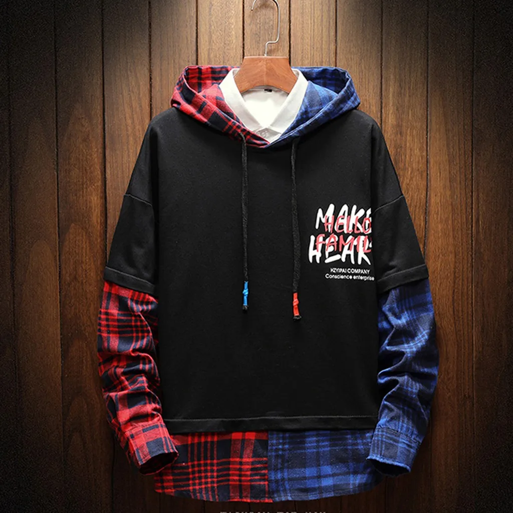 JAYCOSIN Толстовка мужская зимняя свободная хип хоп модная с пуговицами пуловер