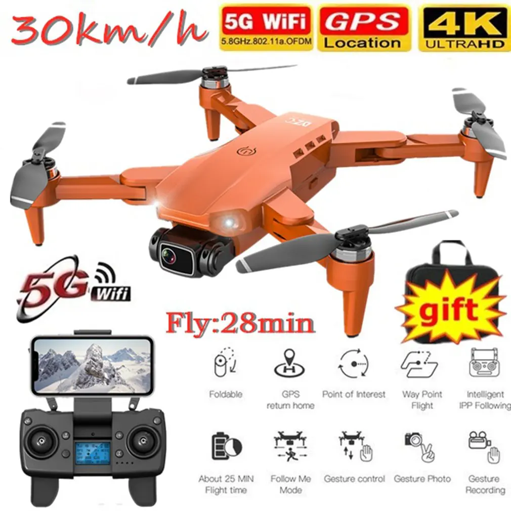 

Дрон L900 Pro 5G GPS 4K с HD-камерой FPV, время полета 28 минут, фоторасстояние 1,2 км, профессиональные дроны