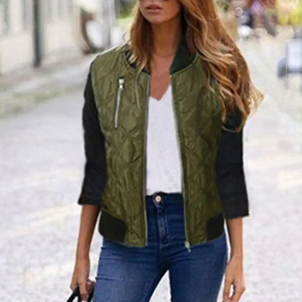 Повседневная Женская куртка пальто осень длинный теплый рукав на молнии базовое