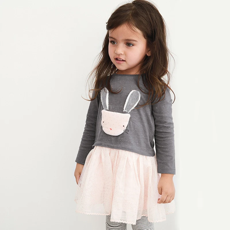 

Детское платье с аппликацией кролика, для девочек