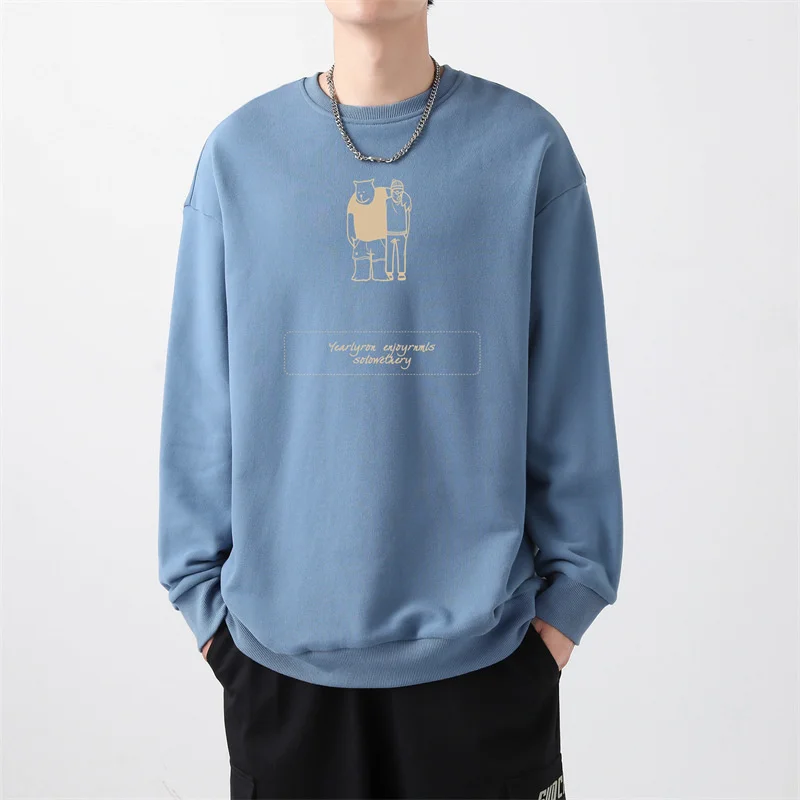

Cotton men's sweaters, printed garments, fashion brands, new trends, spring and autumn, 2021