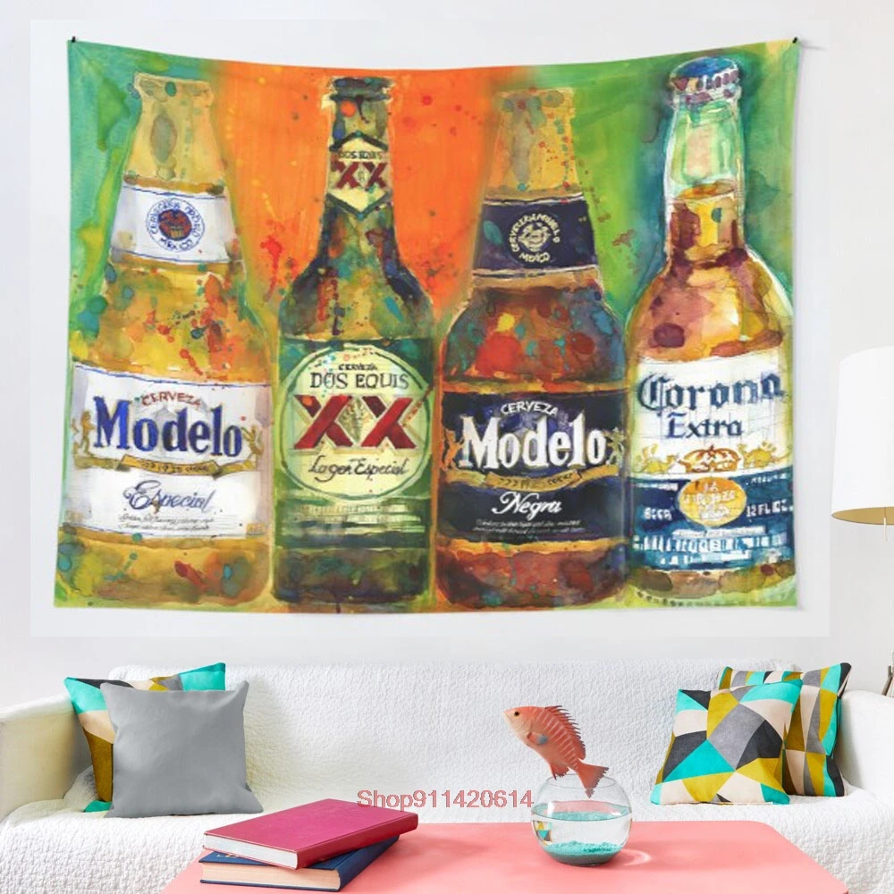 

Mexican Beers Bright Colors Bar Deco tapestry Hippie Tapestry Wall Hanging for Living Room Bedroom Dorm Room Home Decor Tapiz