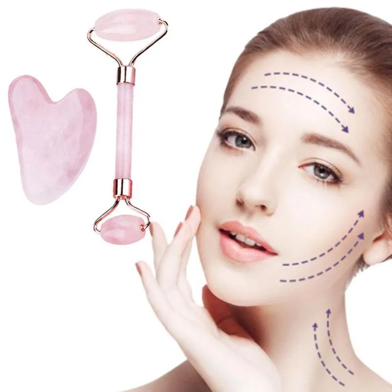 

2 шт./компл. смолы ролик для массажа лица комплект гуаша скребок доска подтяжка лица до средство для борьбы с морщинами гуа-Ша массаж средств...