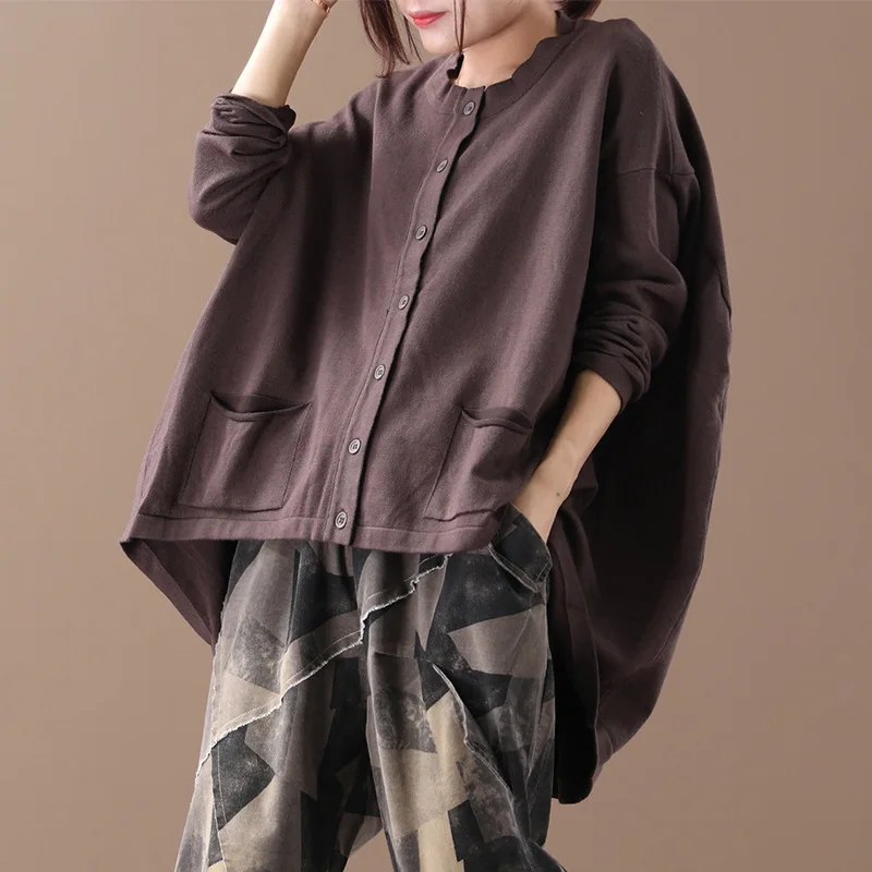 Женский свитер осень зима большой размер свободное повседневное пальто 2019 новые