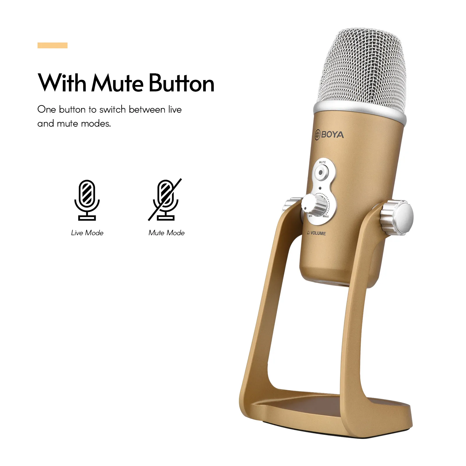 BOYA BY-PM700 настольный USB-микрофон металлический компьютер конденсаторный микрофон