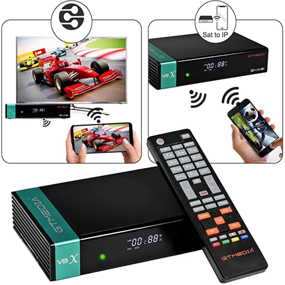 Новое поступление спутниковый ресивер GTmedia V8X обновленный V8 NOVA HONOR встроенный Wi-Fi