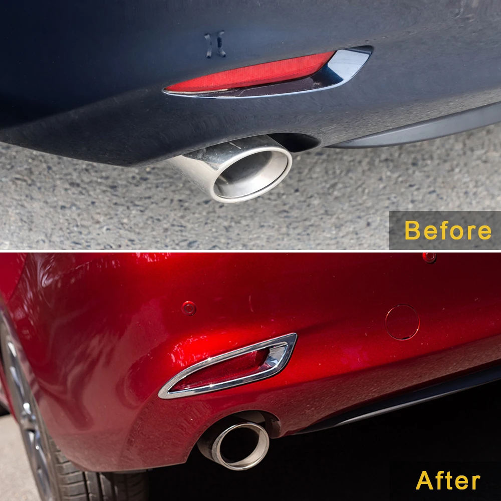 CarMango for Mazda 6 2019 2020 2021 Car Accessories Front Fog Trim Cover Tail Lamp Frame Sticker Chrome Exterior Decoration | Автомобили и