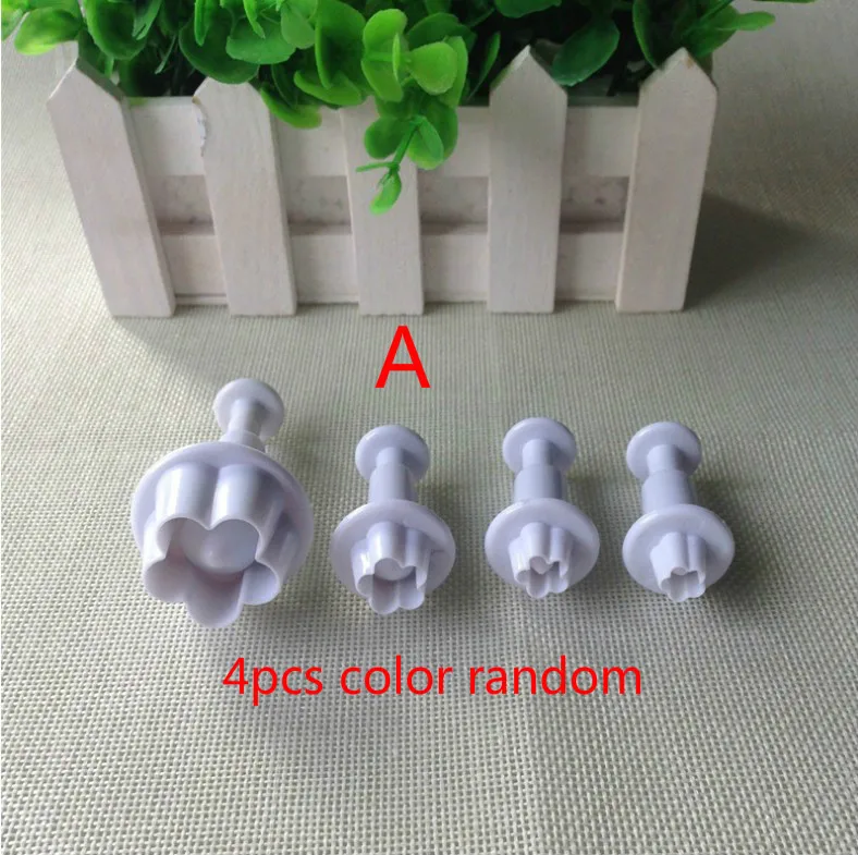 4 шт./компл. слива цветок Плунжер мусс помадка Сделай Сам силиконовая форма для