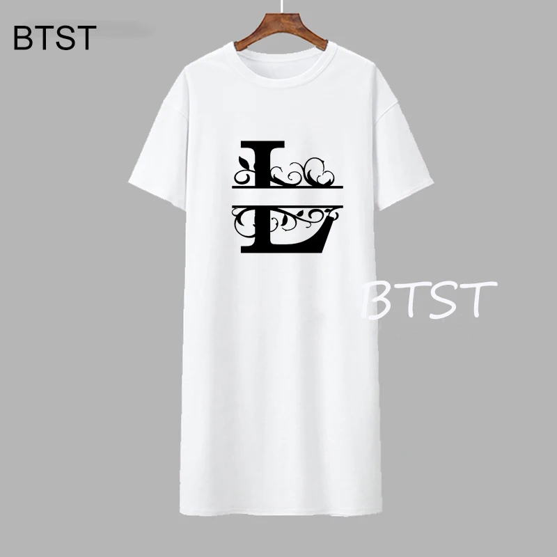 

Женское Короткое платье-футболка с принтом букв L, повседневное модное платье большого размера в стиле гранж