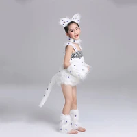 children kitten dance costume plush cute cosplay cat animal stage performance suit halloween christmas carnival party uniform