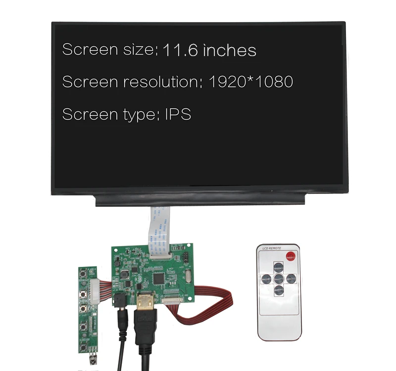 11.6 Inch 1920*1080 Screen Display LCD TFT Monitor With Driver Control Board HDMI-Compatible for Lattepanda Banana Raspberry Pi - купить по