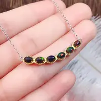 Black Opal necklace pendant Free shipping Natural Opal pendants 925 sterling silver jewellery
