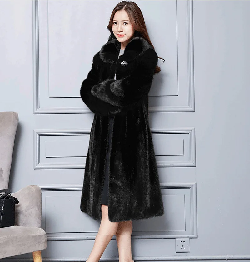 

Faux Fox Fur Coat Women Winter Thick Long Sleeve Warm Outerwear Plus Size Streetwear Luxury Fur Jacket Elegant Mujer Bontjas
