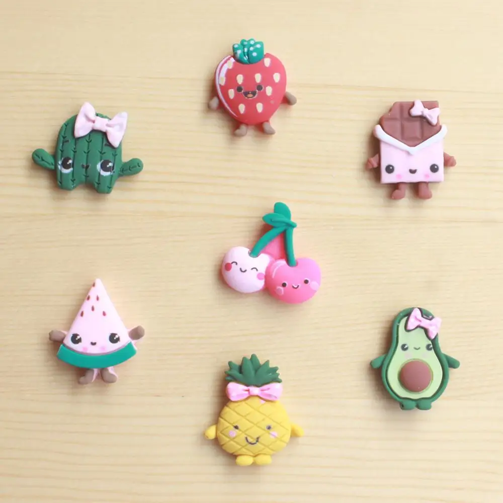 Кавайные Мультяшные кабошоны из смолы с плоской задней стороной в виде фруктов