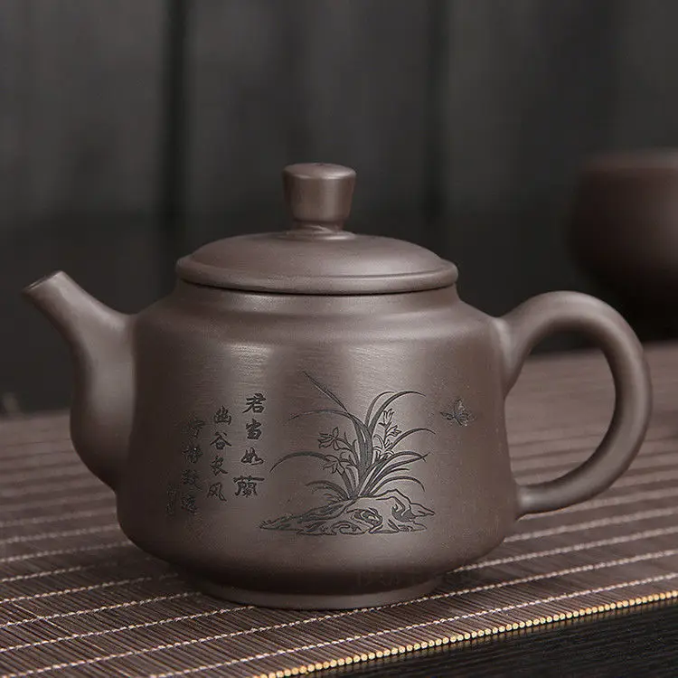 

Tea Ceremony Chinese Handmade Kungfu Tea Kettle Purple Clay Home Decor Yixing Zisha Teapot Pottery Teaware Set