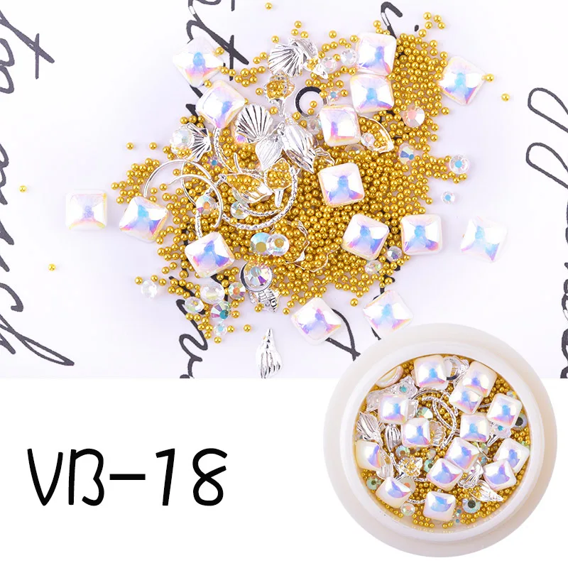 VB-18 RWTT украшения ногтей золотые наклейки для ногтей Звезда Луна Стразы для ногтей Смешанные 3D Стразы Аксессуары для маникюра - Цвет: VB-18