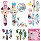 3D-проектор Disney холодное сердце 2 часы с рисунком Minnie на циферблате года, часы с героями фильмов Marvel, аниме, модель на день рождения, Анна, Эльза, Белоснежка, игрушка в подарок
