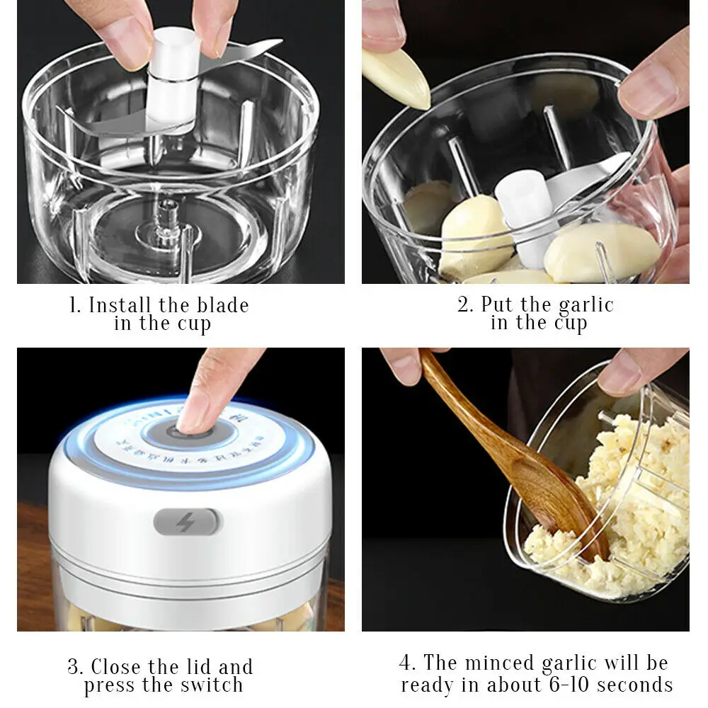 

Electric Mini Garlic Choppers Meat Grinder Crusher For Nut Fruit Vegetable Food Chopper Meat Mincer Kitchen Tools