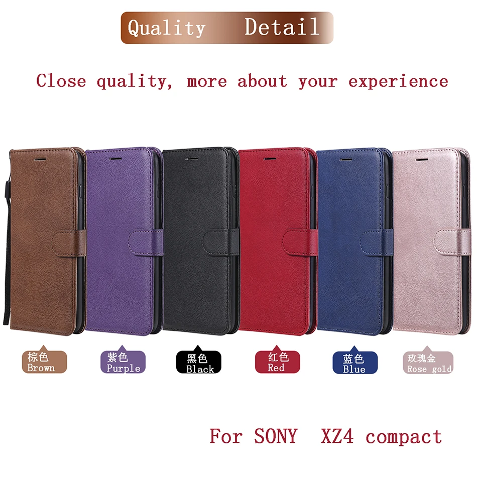 Leather Flip Wallet Case For Sony Xperia 1 5 10 II XZ XZ1 Compact XZ2 Premium XZ3 Z3 Z5 XA2 XA1 XA Ultra L4 L3 L2 L1 Phone Cover images - 6