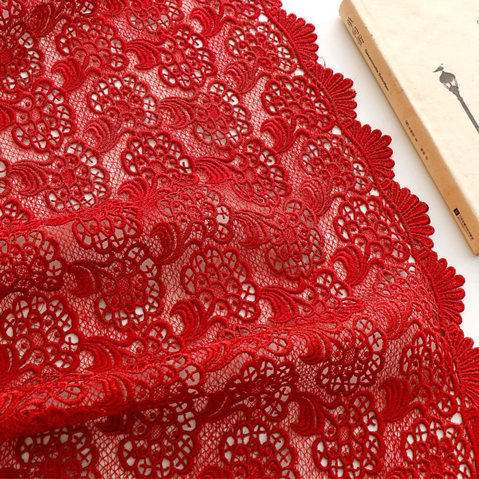 

new water soluble hollow lace fabric Water soluble gold thread embroidery tissu dress cheongsam skirt handmade DIY sewing
