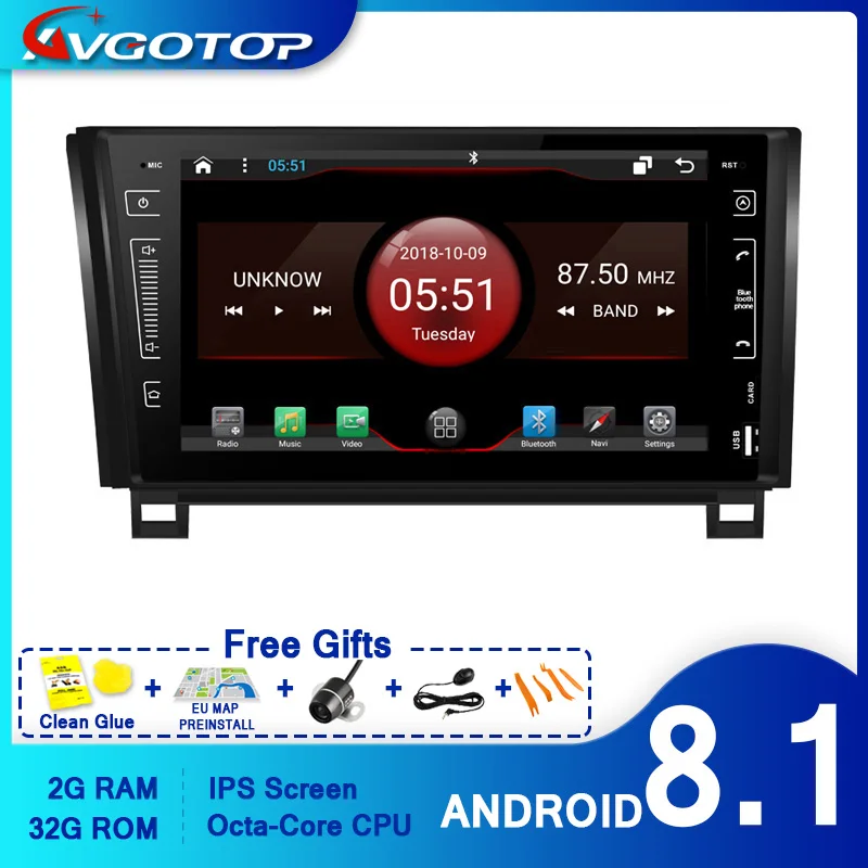 AVGOTOP Android 10 Bluetooth GPS автомобильное радио DVD-плеер для TOYOTA TUNDRA 2007-2013 | Автомобили и