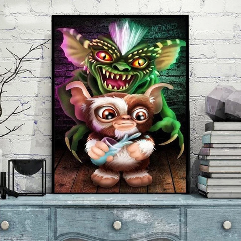

Cartoon Stripe And Gizmo Gremlins Wall Art Home Decor Diamond Painting Mosaic 5D DIY Full Drill Cross Stitch Kits Embroidery
