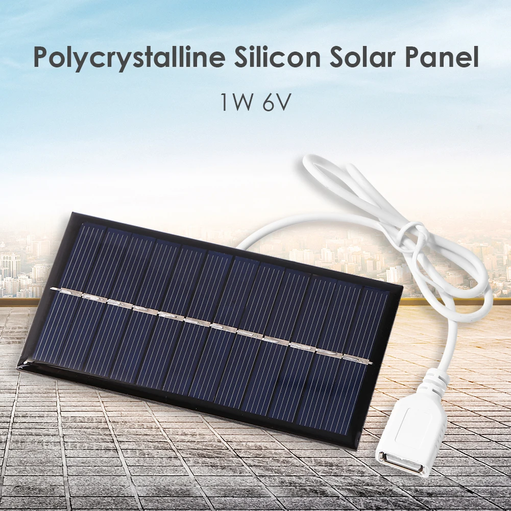 

1W 6V Solar Panel Portable Mini DIY Solar System for Phone Power Bank Fan Battery Cell Chargers Accessories Parts