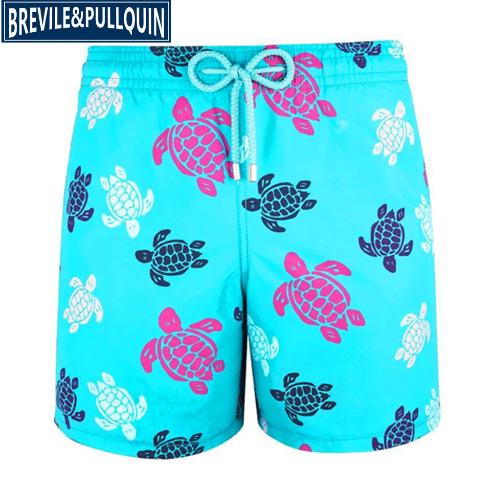 G Brand Fashion Brevile pullquin Beach Board Shorts Men Turtles Swimwear Bermuda Quick Dry Adults Swimtrunks M L XL XXL - Цвет: G