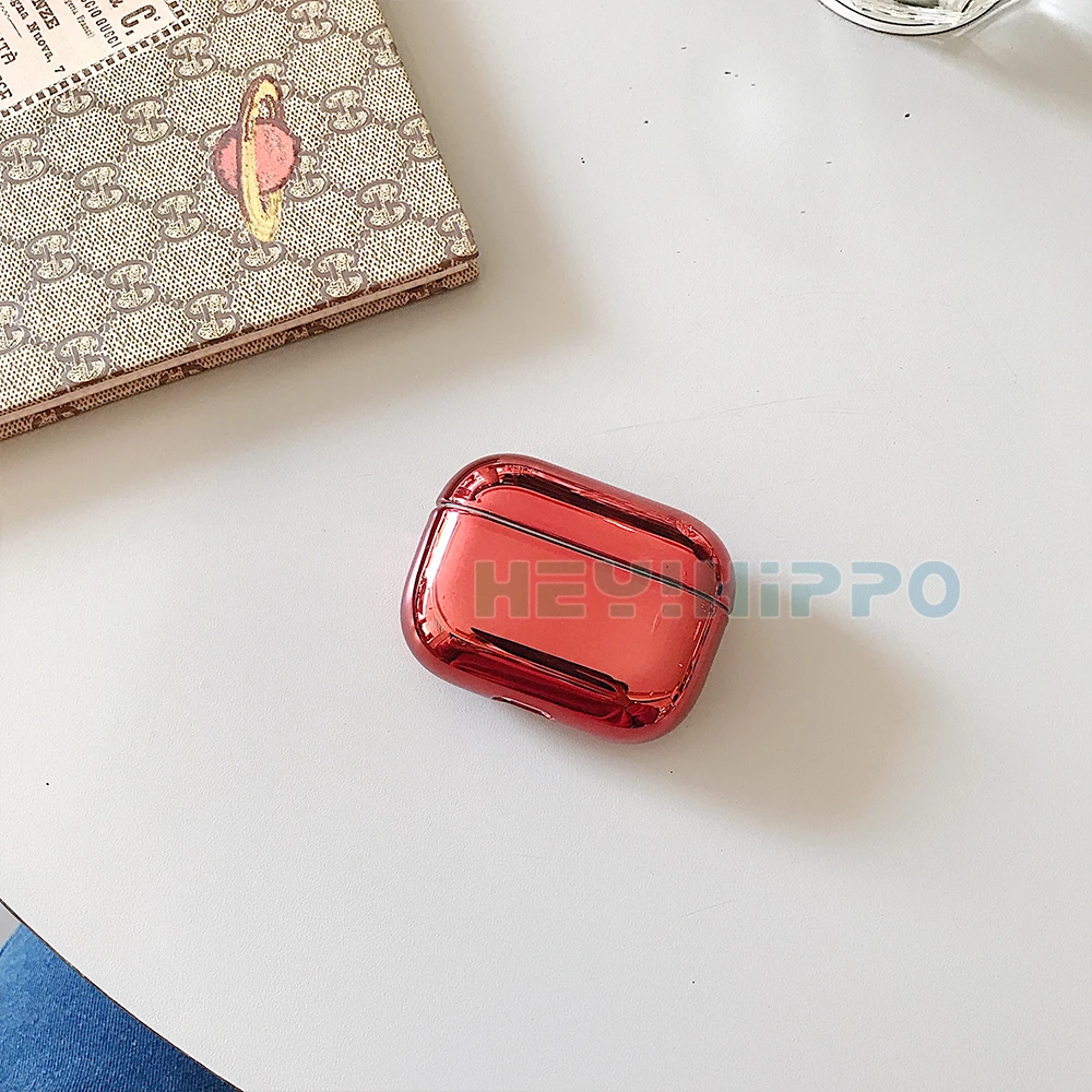 С гальваническим покрытием жесткий корпус наушников оболочка для Apple Airpods Pro защитный чехол роскошный золотой ящик анти-падение Крышка для airpods 2
