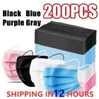 Маски одноразовые из нетканого материала, 3-слойные фильтры, пылезащитные, дышащие, 10-200 шт.